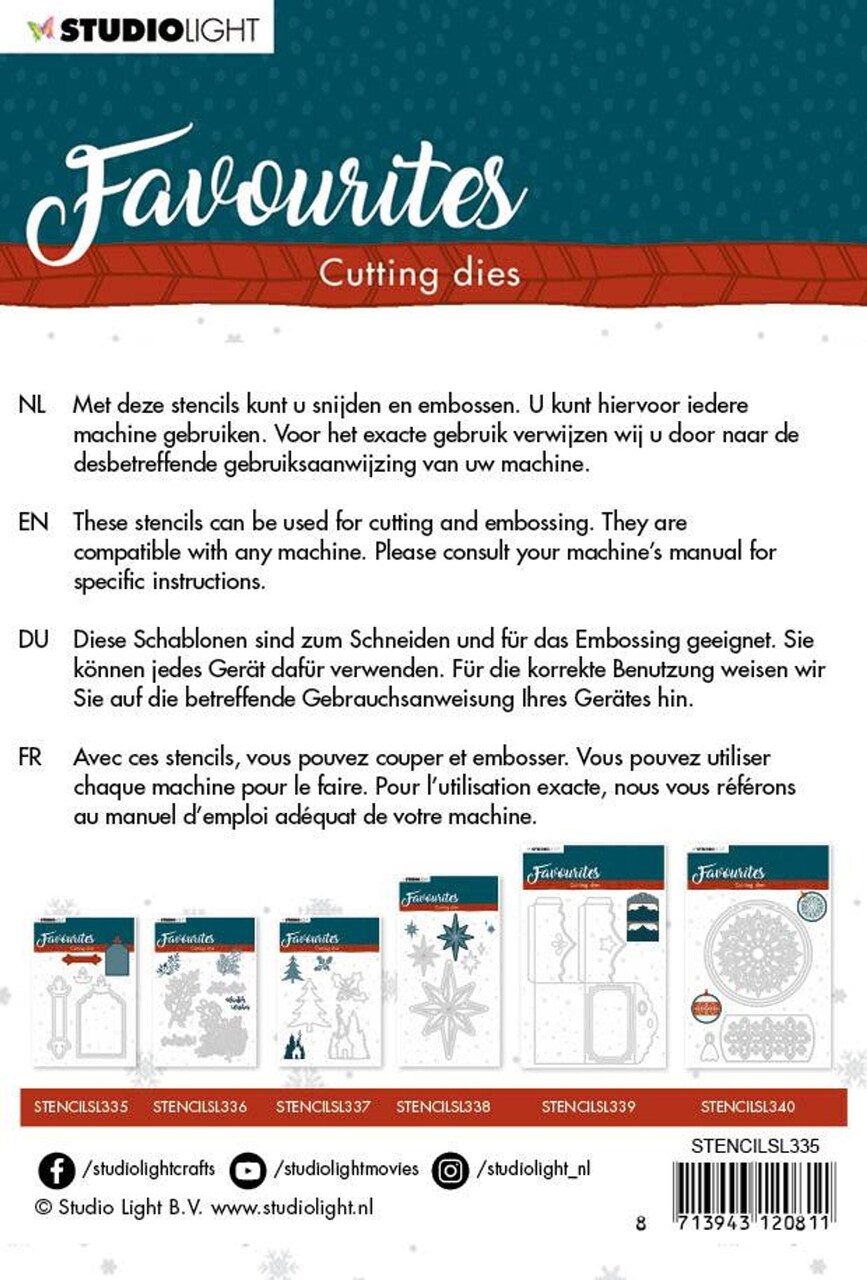 Studio Light Cutting Die Winter's Favourites 105x155mm nr.335